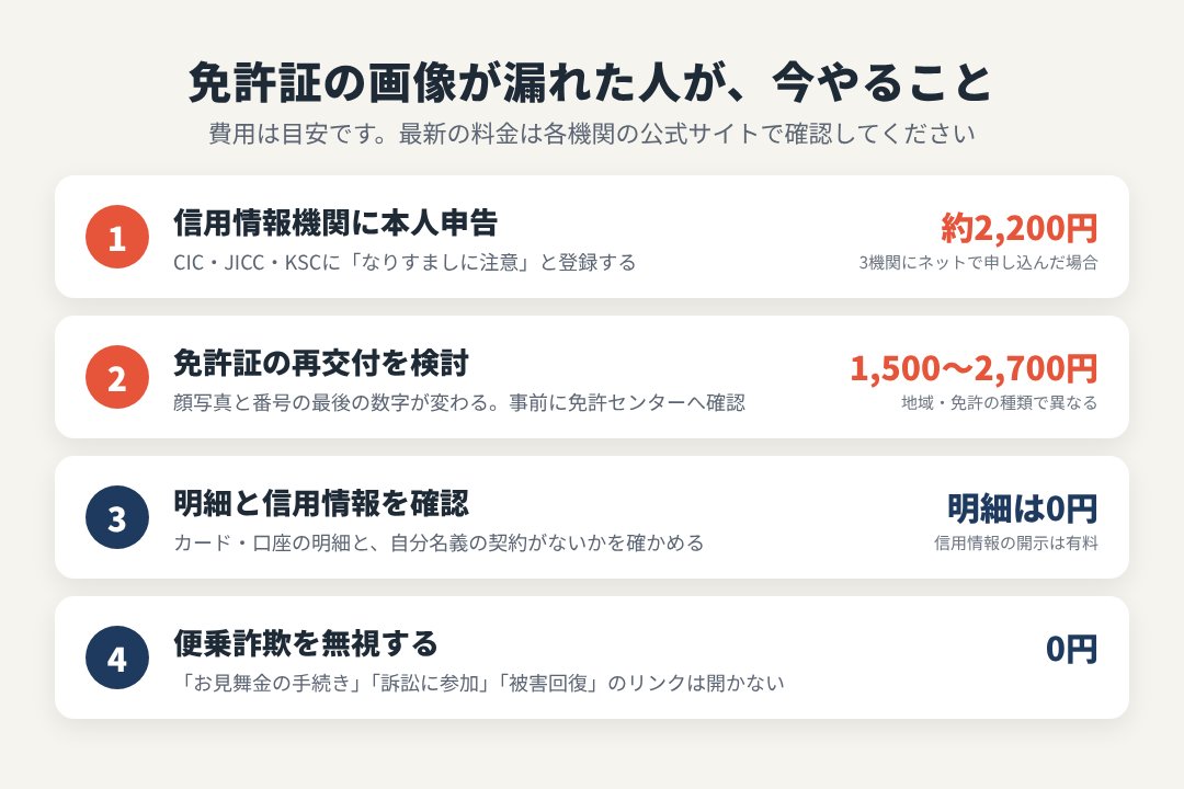 免許証の画像が漏れた人が今やる対策と費用の目安